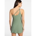 thumbnail image 4 of Time and Tru Women's and Women's Plus Size One Shoulder Swim Dress, Sizes XS-3X, 4 of 5