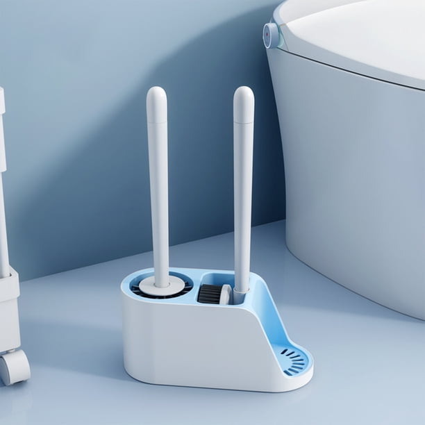Juego de cepillos de baño con mango largo, para el hogar, sin esquinas muertas, 2 en 1, con artefacto, estante y cepillo de limpieza