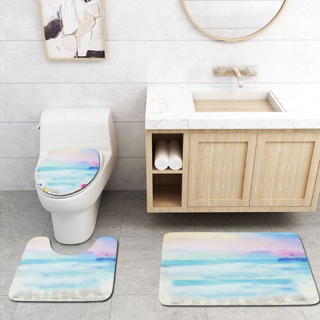 Juego De Alfombrillas De Baño Con Alfombra De Ducha, 3 Piezas / Juego De Tapa De Inodoro, Absorbente Para La Sala De Estar Del Dormitorio ANGGREK CCJY29
