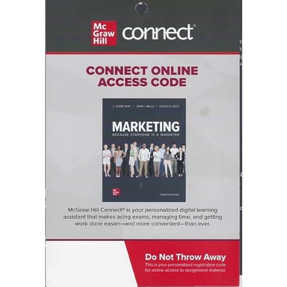 Connect Access Code Card for Marketing, 4th edition, 9781266379413, 126637941X, Paperback, 4th edition