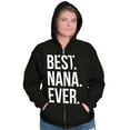 thumbnail image 3 of Best Nana Ever Grandmother Grandma Womens Plus Size Graphic Zipper Hoodie Brisco Brands 2X, 3 of 5