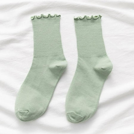 

Women Socks Women Ankle Socks Slouch Socks Solid Color Lace Edge Girls socks