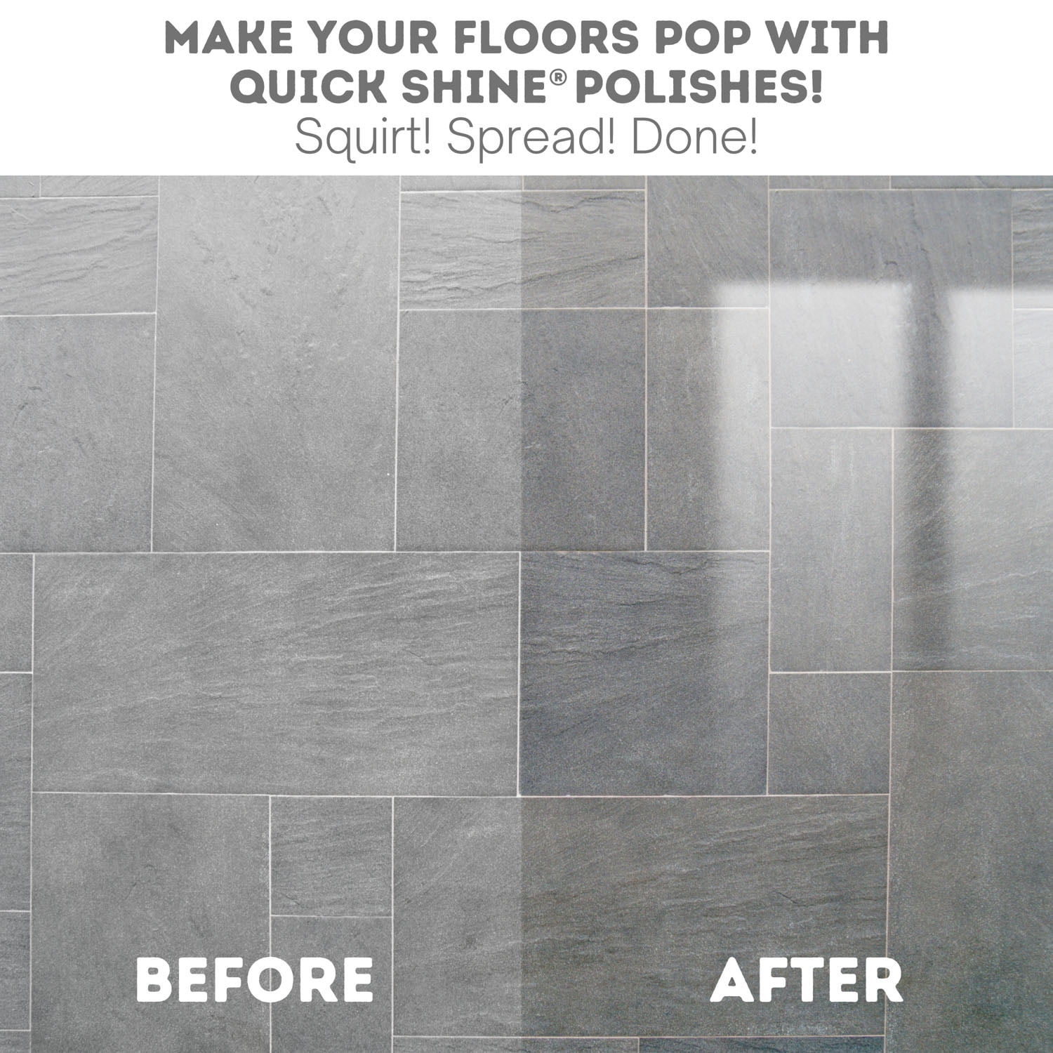 Quick Shine Multi-Surface Floor Finish, PFAS-Free Formula, All Purpose Household Floor Polish, 27 fl oz