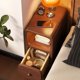 thumbnail image 3 of Mesita de noche minimalista de madera maciza, mesita de noche ultraestrecha con luz, organizador compacto para dormitorio de alquiler, unidad de almacenamiento delgada, 3 of 4