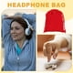 thumbnail image 5 of Bolsa para auriculares Uxcell 2 Pcs 4.72x3.94 pulgadas Funda de transporte para auriculares de diadema suave con cordón negro, 5 of 6