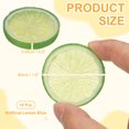 thumbnail image 2 of 10 Pcs Fake Lemon Slices, 1.6 Inch Simulation Lemon Slice Artificial Fruit Decor for Home Party Fruit Props, Green, 2 of 7