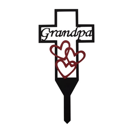 Metal Cemetery Memorial Stake Pointed Ground Marker for Deceased Relatives Outdoor Grave Lawn Decorative Craft - Style E