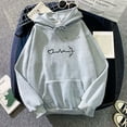 thumbnail image 2 of shqvo Hoodies for Women Drawstring Solid Color Hooded Sweatshirt with Heart Beat Print Trendy Long Sleeve Sweatshirt Hoodies with Pockets Fall Fashion Clothes, 2 of 2