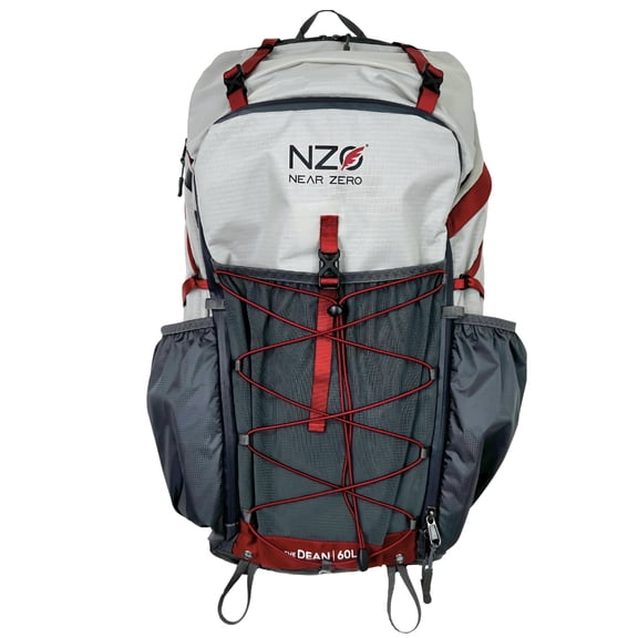 Near Zero 60L Dean Camping Backpack - Lightweight Hiking Backpack with Built-in Rain Cover, Adjustable Torso Frame, Hydration System Compatible, Trekking Pole Loop, Safety Whistle