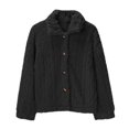 thumbnail image 4 of Women's long-sleeved comfortable and warm wool bed Coat with zipper stand collar, plus size, 4 of 7