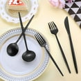 thumbnail image 5 of 40 Pieces Silverware Set，Matte Black Stainless Steel Flatware Cutlery Set Service for 8, Stain Finish Kitchen Utensil Set，Include Dinner Knives Forks and Spoons Silverware, Dishwasher Safe, 5 of 5