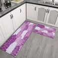 thumbnail image 3 of 2 Piece Purple Flowers Dalia Rug Kitchen Rug Set, Decor Kitchen Rugs, Absorbent Non-Slip Washable Floor Mats, Home Indoor Runner Rugs 17"x47"+17"x30", 3 of 7