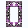 thumbnail image 5 of Metal Light Switch Plate Cover Mandala Purple Black Flower Tile Pattern MDL063, 5 of 13