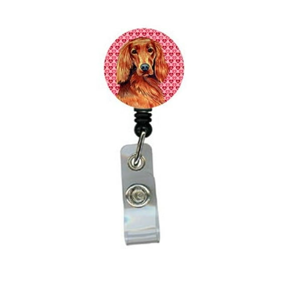 Carolines Treasures LH9164BR Irish Setter Valentines Love and Hearts Retractable Badge Reel or ID Holder with Clip