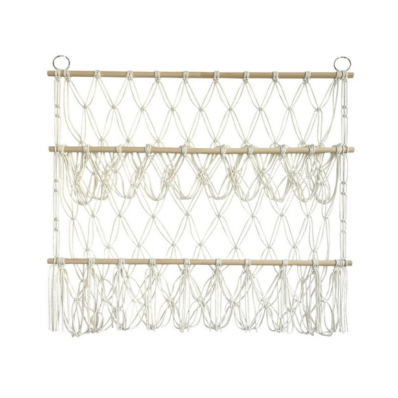 Guardoinrt Stuffed Animals Net Hammock Cotton Rope hanging wall shelf Nursery Decoration gray Playroom Home for