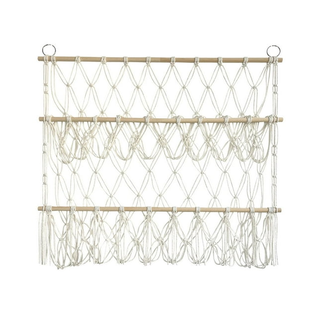 serony Stuffed Animals Net Hammock Cotton Rope hanging wall shelf Nursery Decoration gray Playroom Home for