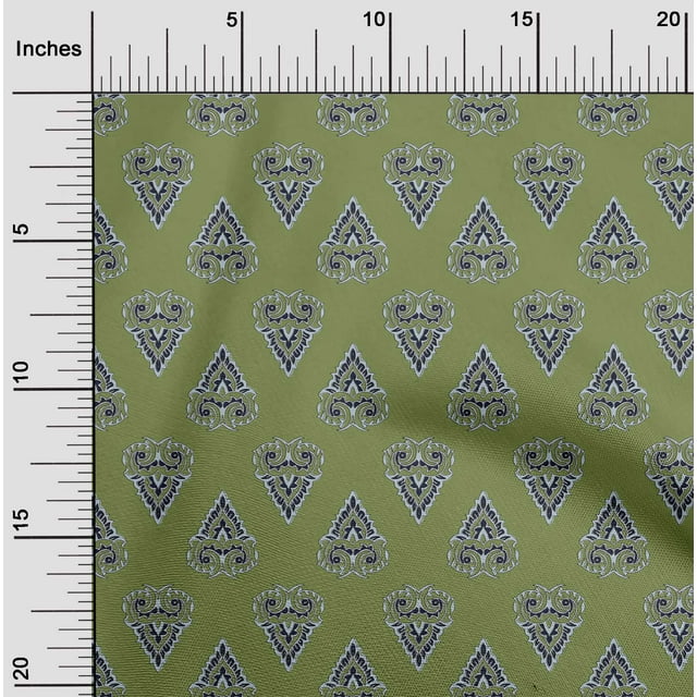 oneOone Georgette Viscose Fabric Leaves & Floral Block Print Fabric By The Yard 42 Inch Wide