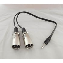 FOR 1pc 3.5mm 1 Male Stereo Audio To Dual 3 Pin Male Micro Cable 1ft