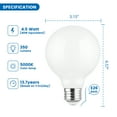 thumbnail image 2 of Great Value LED Bulb, 4.5-Watt (40W Equivalent) G25 Deco Bulbs E26 Base, Daylight, 3-Pack, CA, 2 of 9
