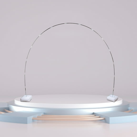 FRCOLOR 1Set Adjustable Balloon Arch Stand with Water Fillable Base White Steel Frame for Events