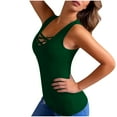 thumbnail image 6 of Busydd Womens Tops Casual Comfortable Gym Workout Womens Tank Tops Fashion Solid Color Crisscross Round Neck Going Out Tops 2XL, 6 of 6