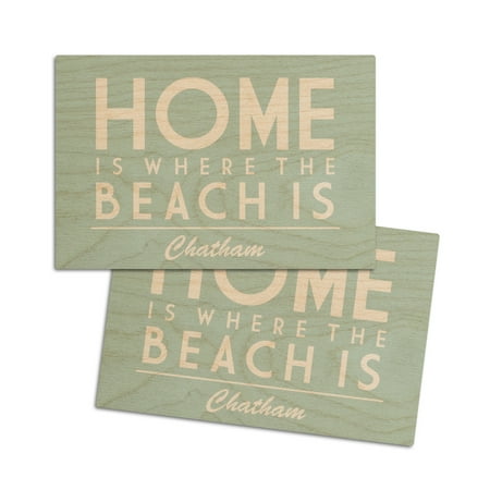 

Chatham Massachusetts Home Is Where the Beach Is Simply Said (4x6 Birch Wood Postcards 2-Pack Stationary Rustic Home Wall Decor)