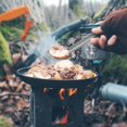 thumbnail image 2 of 4 Pieces Titanium Long Handle Spork And Spoon Ultralight Portable Flatware For Outdoor Camping Back, 2 of 5