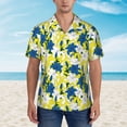 thumbnail image 2 of Fuzoiu Lilies Flowers Print Hawaiian Shirt for Men, Summer Beach Casual Short Sleeve Button Down Shirts, Men’s Beach Summer Shirts with Pocket,XX-Large, 2 of 7