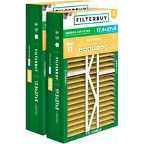 Filterbuy 17.5x27x5 MERV 11 Allergen Defense, Pleated HVAC AC Furnace Air Filters for Trane Perfect Fit & American Standard (2-Pack)