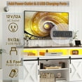 thumbnail image 3 of Farmhouse TV Stand for 65" 70" TVs with LED Light/Outlets USB Ports, 61" Large Entertainment Center with Sliding Barn Door & 4 Tier Storage, 3 of 10