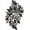 Black, variant on large leaf brooch and pin scarf decoration, rhinestone crystal brooch.