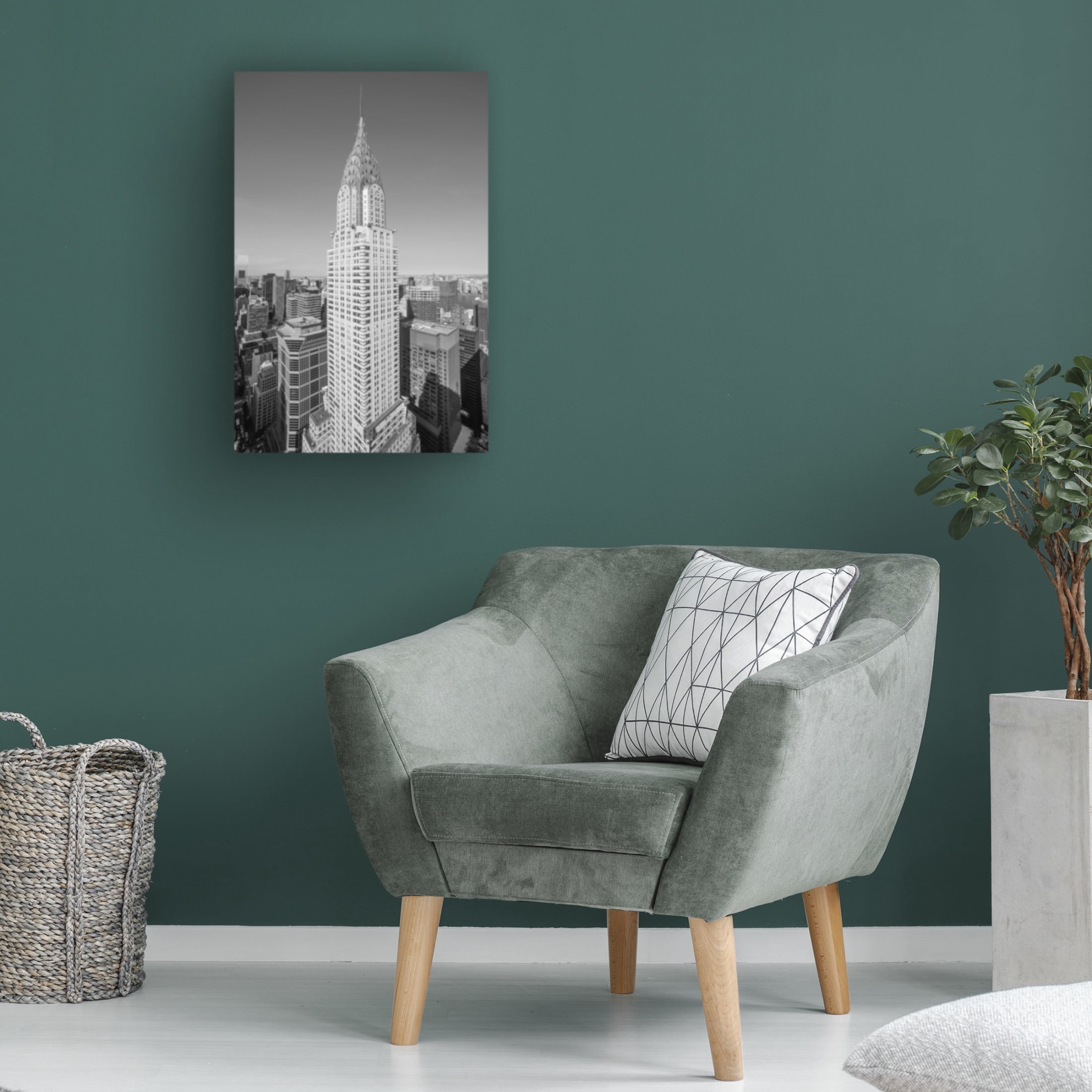 Trademark Fine Art Christopher R Veizaga Chrysler Black and White Canvas Wall Art