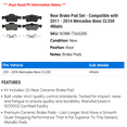 thumbnail image 2 of Rear Brake Pad Set - Compatible with 2011 - 2014 Mercedes-Benz CL550 4Matic 2012 2013, 2 of 2