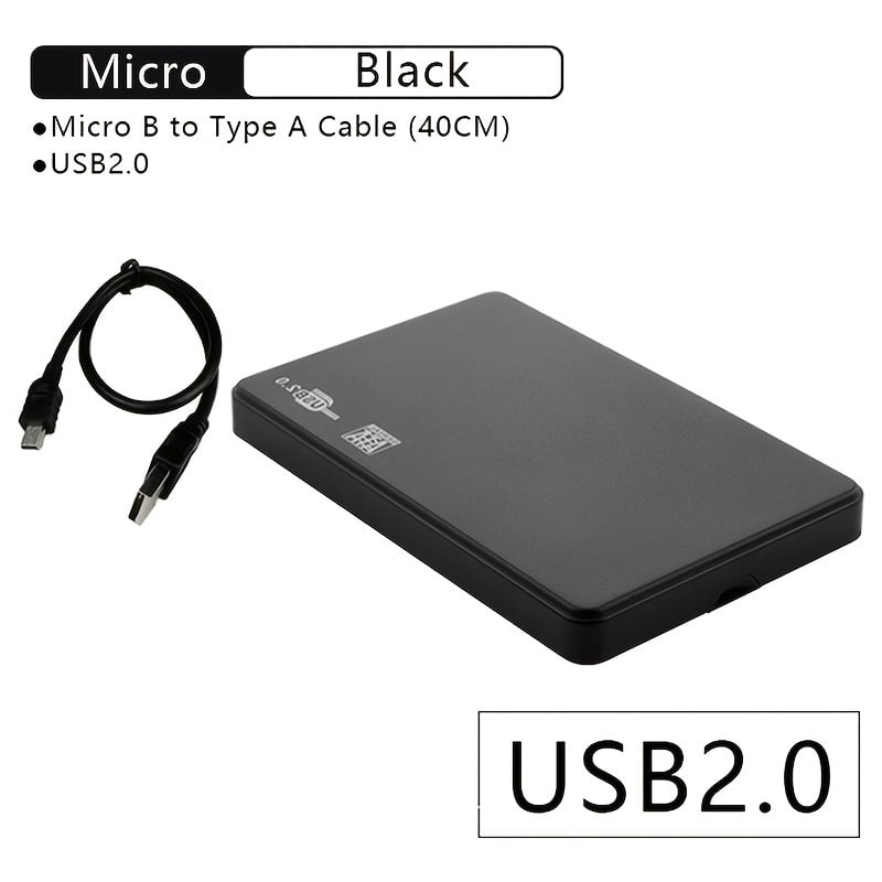 2.5" SATA To USB3.0 HDD Enclosure Mobile Hard Drive Cases SSD External Storage HDD Box With USB3.0/2.0 Cable ABS - Walmart.com