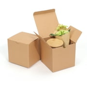4x4x4 Inches Shipping Boxes Pack of 100, Small Corrugated Cardboard Box for Mailing Packing Literature Mailer, Brown