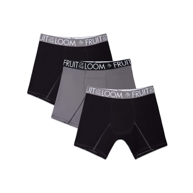 Calzoncillos tipo bóxer Fruit of the Loom Performance Cooling para hombre, color negro y gris