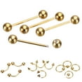 thumbnail image 2 of Opvise 9Pcs Mixed Style Lip Nipple Tongue Bar Barbell Ring Labret Body Piercing Jewelry, 2 of 7