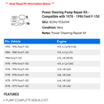 thumbnail image 2 of Power Steering Pump Repair Kit - Compatible with 1978 - 1996 Ford F-150 1979 1980 1981 1982 1983 1984 1985 1986 1987 1988 1989 1990 1991 1992 1993 1994 1995, 2 of 2