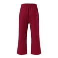 thumbnail image 5 of JJHGVB Capri Pants for Women Petite Capris for Women Petite Length Plus Size Pants Women High Waisted Pants Comfy Straight Leg Pants With Pockets Drawstring Pants Women Athletic Capris Red L, 5 of 5