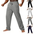 thumbnail image 4 of Mens Joggers Pants Sweatpants with Pockets Solid Color Drying Sports Leisure Straight Leg Drawstring Pants Full Length Pants, 4 of 4