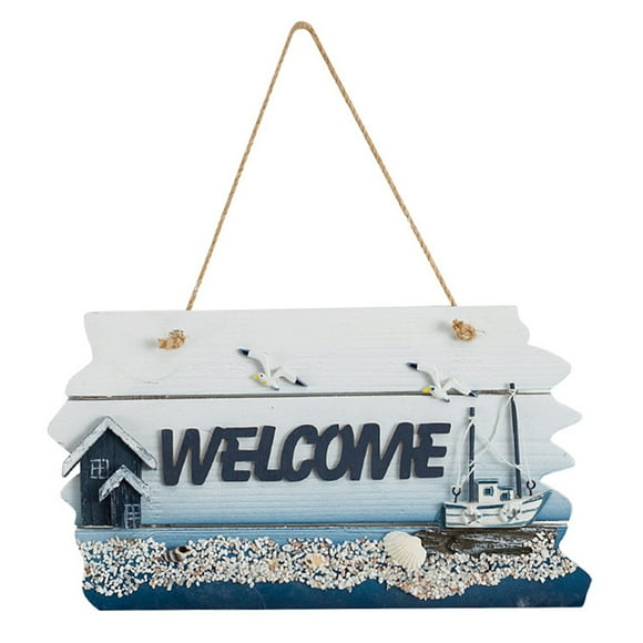 Welcome Sign Mediterranean Theme Welcome Sign Door Wooden Welcome Pendant