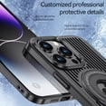 thumbnail image 7 of Compatible with iPhone 15 Pro Case with Ring Holder Kickstand, Heat Dissipation Breathable Cooling Case Military Grade Magnetic Case Shockproof Protective Case Cover for Women Men Blue, 7 of 7