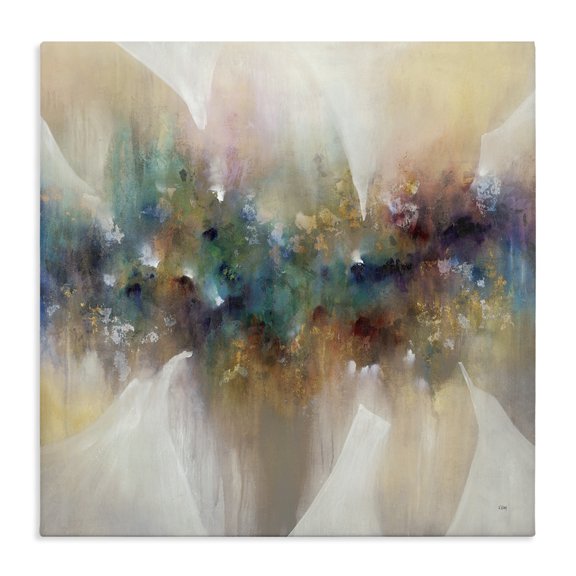 Stupell Industries Contemporary Abstract Expressive Modern Blue Green Purple Tones Canvas Art, 17 x 17, by K. Nari