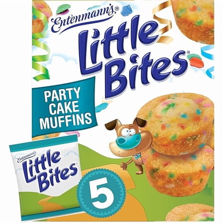 1x Entenmann's Little Bites Party Cake Muffins, Pouches of Mini Muffins, 8.25 Oz, 5 Count