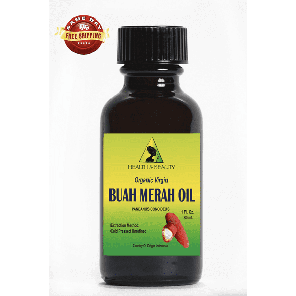 Buah Merah Oil Unrefined Organic Virgin Natural 100% Pure Glass Bottle 1.0 oz