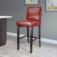thumbnail image 2 of Ira Smooth Fabric Upholstered Bar Height Bar Stool with Wood Legs, 2 of 4