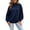 Navy, variant on Jowdiw Womens Striped Mock Neck Sweatshirt Long Sleeve Drop Shoulder Loose Pullover Top