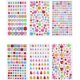 thumbnail image 1 of 6 hojas (588 unidades) de pegatinas acrílicas con forma de corazón, 130 x 74 x 2 mm, multicolor, resistentes al agua, con gemas facetadas, para manualidades, regalos decorativos para fiestas., 1 of 3