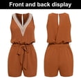 thumbnail image 4 of Womens Casual Summer Crewneck Ruffle Sleeveless Rompers, 4 of 6