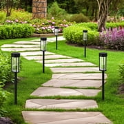 Solar Pathway Lights Outdoor 6 Pack, Landscape Path Lights for Walkway, Warm White
